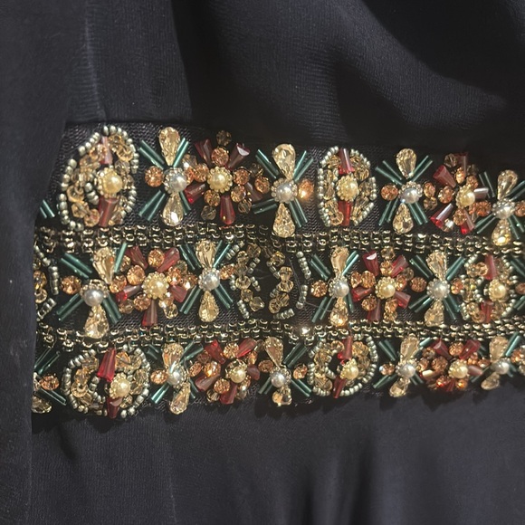 NWOT Mac Duggal bishop sleeve wrap over belt detail flowy gown - Picture 13 of 15